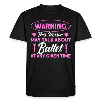 Ballerine Ballet Fille Ballet Danseuse - T-shirt Premium bio Homme - noir - Devant - Nico (187cm)