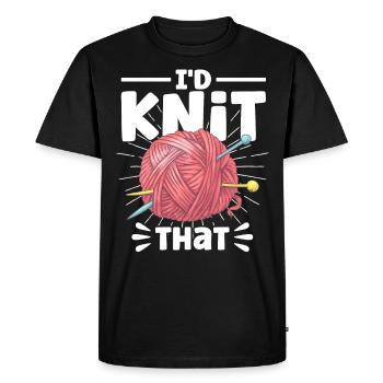 Tricot Tissu Tricot Cadeau tricot - T-shirt Premium bio Homme - noir - Devant - Nico (187cm)
