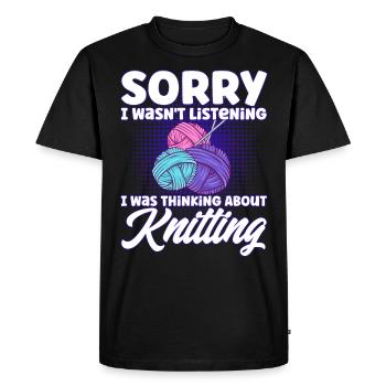 Knitting Knitting Lovers Knitting Gift - Men's Premium Organic T-Shirt - black - Front - Nico (187cm)