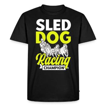 Dog sledding Sled dog racing Hundesch - Men's Premium Organic T-Shirt - black - Front - Nico (187cm)