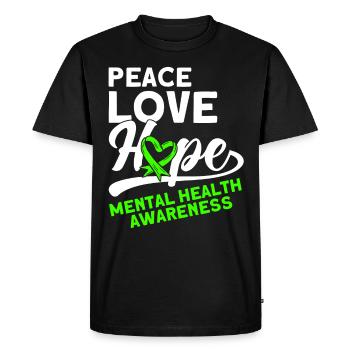 Conscience psychologique Green Loop Dépression - T-shirt Premium bio Homme - noir - Devant - Nico (187cm)