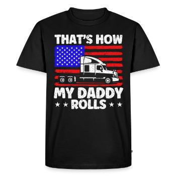 Trucker Semi-Remorque Truck Driver Cadeau - T-shirt Premium bio Homme - noir - Devant - Nico (187cm)