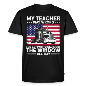 Semi-remorque Semi-remorque Camion Camion Camion Cadeau - T-shirt Premium bio Homme - noir - Devant - Nico (187cm)