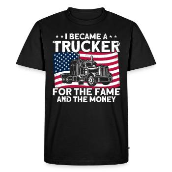 Trucker Semitrailer Truck Truck Cadeau - T-shirt Premium bio Homme - noir - Devant - Nico (187cm)
