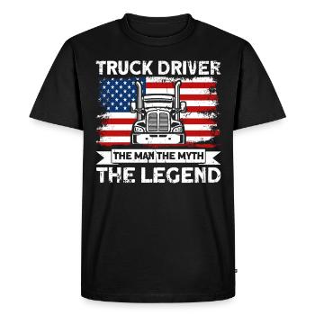 Semi-trailer Trucker Semitrailer Gift - Men's Premium Organic T-Shirt - black - Front - Nico (187cm)