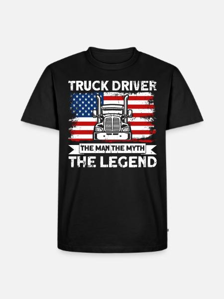 Sattelschlepper Trucker Sattelzug Geschenk - Männer Premium Bio T-Shirt - Schwarz