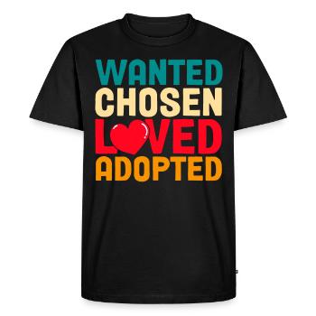 Adoption d’enfants Adoption Parents d’accueil - T-shirt Premium bio Homme - noir - Devant - Nico (187cm)