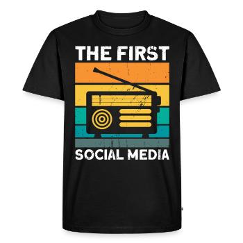 Radioamateur Code Morse émission radio amateur Gesche - T-shirt Premium bio Homme - noir - Devant - Nico (187cm)