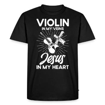 Violin lover Violinist Orchestra violinist - Men's Premium Organic T-Shirt - black - Front - Nico (187cm)