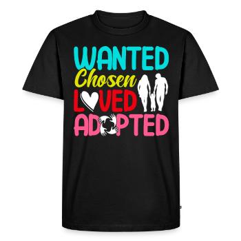 Adoption d’enfants Parents adoptifs - T-shirt Premium bio Homme - noir - Devant - Nico (187cm)