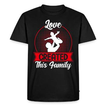 Adoption d’enfants Parents nourriciers Adoption - T-shirt Premium bio Homme - noir - Devant - Nico (187cm)