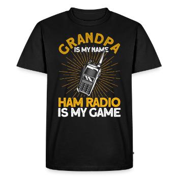 Amateur radio radio amateur Morse code transmit Gesche - Men's Premium Organic T-Shirt - black - Front - Nico (187cm)