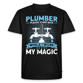 Installations sanitaires Entretien des installations sanitaires - T-shirt Premium bio Homme - noir - Devant - Nico (187cm)