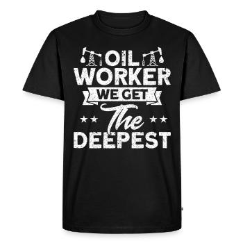 Travailleurs des champs pétrolifères travaillant dans la fracturation hydraulique - T-shirt Premium bio Homme - noir - Devant - Nico (187cm)