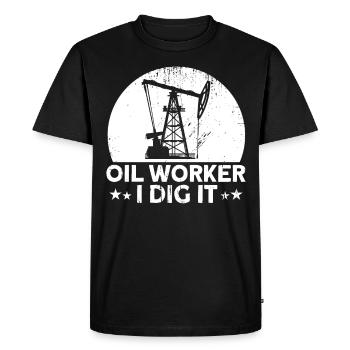 Un champ pétrolifère de travailleurs du gaz travaillant dans le don de fracturation hydraulique - T-shirt Premium bio Homme - noir - Devant - Nico (187cm)