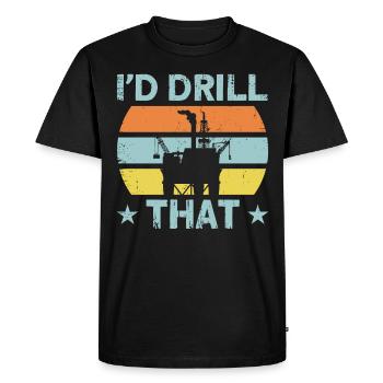 Travailleurs du gaz Plate-forme pétrolière Cadeau des travailleurs des champs pétrolifères - T-shirt Premium bio Homme - noir - Devant - Nico (187cm)