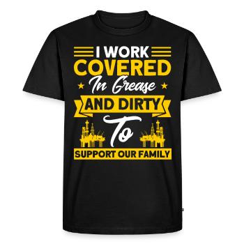 Travailler dans le champ pétrolifère de fracturation Gesche - T-shirt Premium bio Homme - noir - Devant - Nico (187cm)