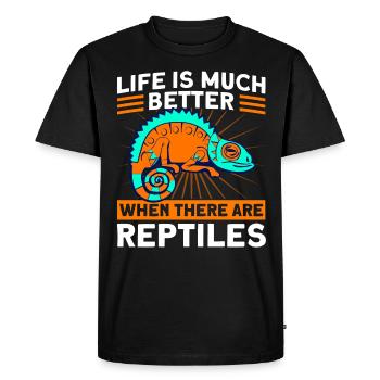 Reptile Lovers Reptile Snake Cadeau - T-shirt Premium bio Homme - noir - Devant - Nico (187cm)