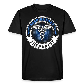 Thérapeute respiratoire agréé Respirotar Ther - T-shirt Premium bio Homme - noir - Devant - Nico (187cm)