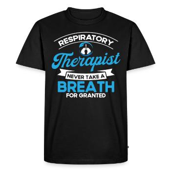 Thérapie respiratoire Thérapeute respiratoire intensif - T-shirt Premium bio Homme - noir - Devant - Nico (187cm)