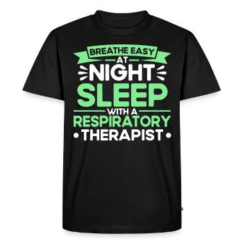 Thérapeute respiratoire agréé Respirotic T - T-shirt Premium bio Homme - noir - Devant - Nico (187cm)