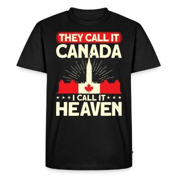 Cadeaux des Fêtes de Racines canadiennes Canada - T-shirt Premium bio Homme - noir - Devant - Nico (187cm)