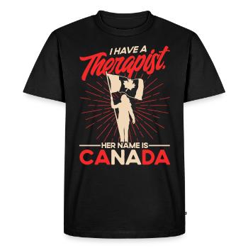 Racines canadiennes Canada Drapeau canadien Gesche - T-shirt Premium bio Homme - noir - Devant - Nico (187cm)