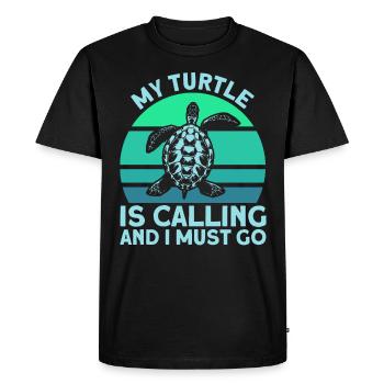 Élevage de tortues Amoureux des tortues de la mer - T-shirt Premium bio Homme - noir - Devant - Nico (187cm)