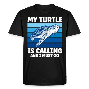 Turtle keeping Sea turtles Turtles - Men's Premium Organic T-Shirt - black - Front - Nico (187cm)