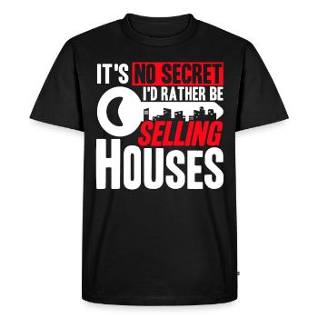 Agent immobilier Maison Vendre Vente Immobilière - T-shirt Premium bio Homme - noir - Devant - Nico (187cm)