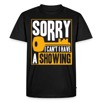 Agent immobilier Agent immobilier Cadeau - T-shirt Premium bio Homme - noir - Devant - Nico (187cm)
