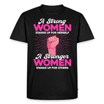 Égalité féministe des genres F - T-shirt Premium bio Homme - noir - Devant - Nico (187cm)