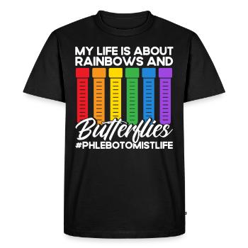 Prélèvement sanguin Phlébotomiste Phlébotomie Cadeau - T-shirt Premium bio Homme - noir - Devant - Nico (187cm)
