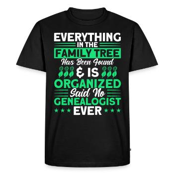 Arbre généalogique Généalogie Cadeau de généalogie - T-shirt Premium bio Homme - noir - Devant - Nico (187cm)