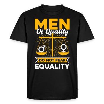 Égalité des sexes Égalité des sexes - T-shirt Premium bio Homme - noir - Devant - Nico (187cm)