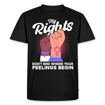 Féminisme Egalité féministe des Ges - T-shirt Premium bio Homme - noir - Devant - Nico (187cm)