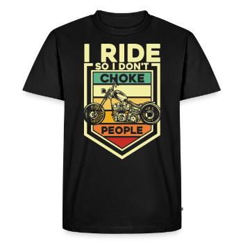 Biker Chopper Motorrad Fahrer Geschenk - Männer Premium Bio T-Shirt - Schwarz - Vorne - Nico (187cm)