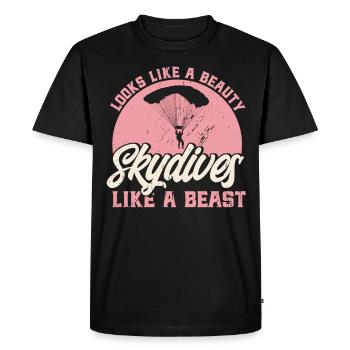 Skydive Skydiver Gift - Men's Premium Organic T-Shirt - black - Front - Nico (187cm)