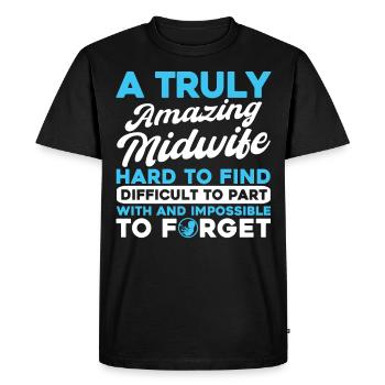 Obstétricien Sage-femme LD Travail Cadeau - T-shirt Premium bio Homme - noir - Devant - Nico (187cm)