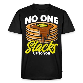 Crêpes Jour Petit déjeuner Crêpes Crêpes Crêpes - T-shirt Premium bio Homme - noir - Devant - Nico (187cm)
