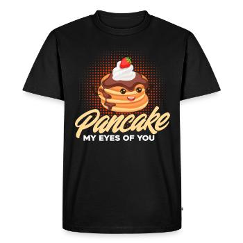 Petit déjeuner Pancakes Fluffy Flat Cake Pank - T-shirt Premium bio Homme - noir - Devant - Nico (187cm)