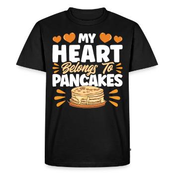 Fluffy Flat Cake Pancake Lovers Pan Pank - T-shirt Premium bio Homme - noir - Devant - Nico (187cm)