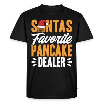 Petit déjeuner Pancakes Fluffy Flat Cake Pank - T-shirt Premium bio Homme - noir - Devant - Nico (187cm)