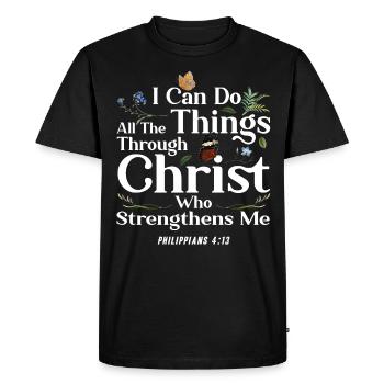 Chrétien inspirant Jésus Don de Dieu - T-shirt Premium bio Homme - noir - Devant - Nico (187cm)