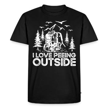 Hiking Backpacking Gift - Men's Premium Organic T-Shirt - black - Front - Nico (187cm)