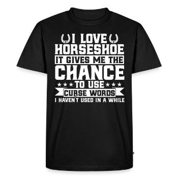 Lanceur de fer à cheval Lanceur de fer à cheval - T-shirt Premium bio Homme - noir - Devant - Nico (187cm)