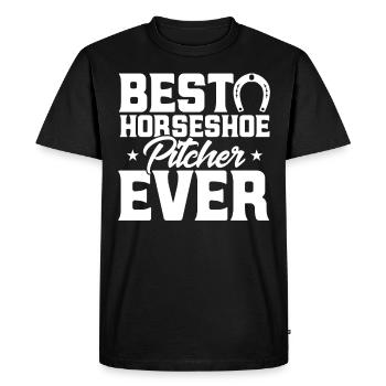 Horseshoe Throwing Game Horseshoe Throwing Horseshoe Throwing - Men's Premium Organic T-Shirt - black - Front - Nico (187cm)