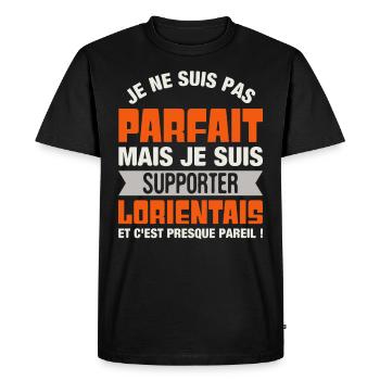 Je ne suis pas parfait mais je suis supporter - T-shirt Premium bio Homme - noir - Devant - Nico (187cm)