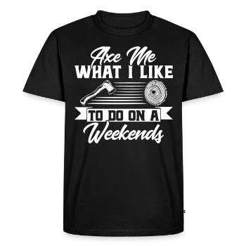 Haches Lancer de hache Lancer de hache Cadeau - T-shirt Premium bio Homme - noir - Devant - Nico (187cm)
