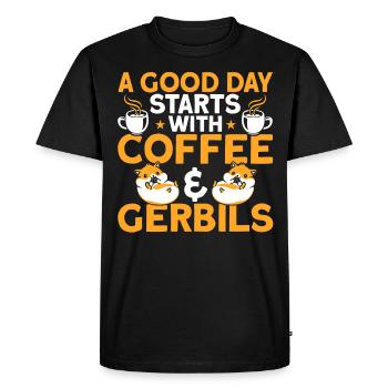 Gerbilles Mignonnes Gerbilles Gerbilles Lovers G - T-shirt Premium bio Homme - noir - Devant - Nico (187cm)